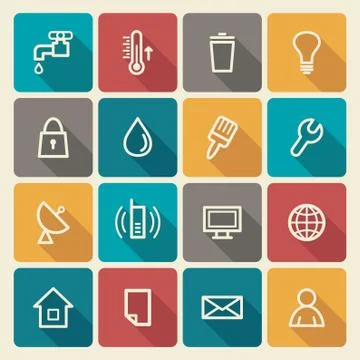 Utilities icons Stock Illustration