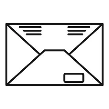 Utilities mail icon, outline style Stock Illustration