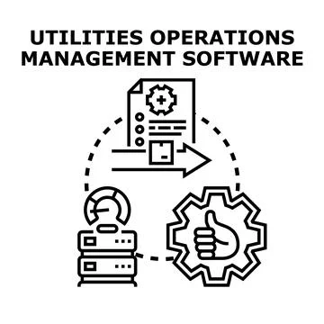 Utilities operations management software concept vector Stock Illustration