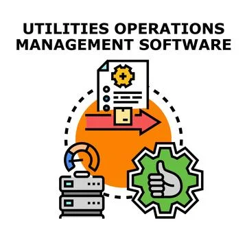 Utilities operations management software concept vector Stock Illustration