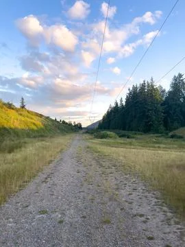 A utility access road along the electrical corridor Stock Photos