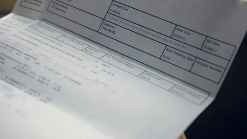 Utility Bill, Pan Left to Right Stock-Footage 134587417