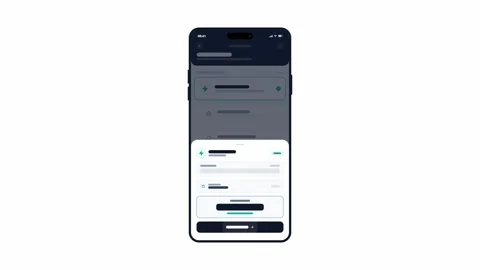 Utility bill payment flow mobile app interface animation. 4K Stock Footage 345495624