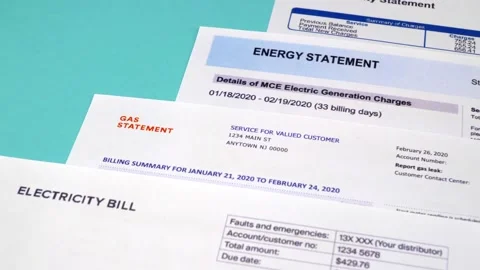 Utility bill payments Stock Footage 144020898