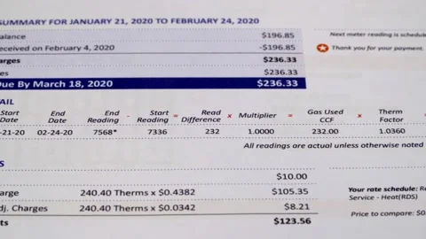 Utility bill payments Stock Footage 144020959