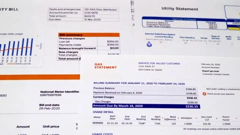 Utility bill payments Stock Footage 144021158