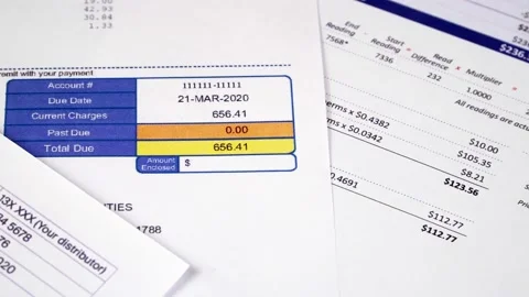 Utility bill payments Stock Footage 144021180