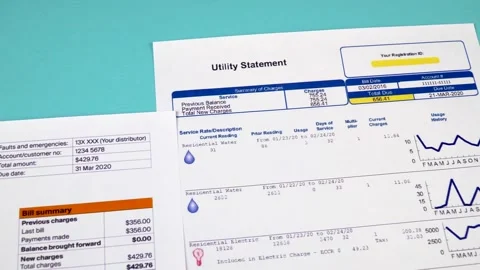 Utility bill payments Stock Footage 144021204