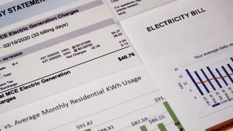 Utility bill payments Stock Footage 144021347