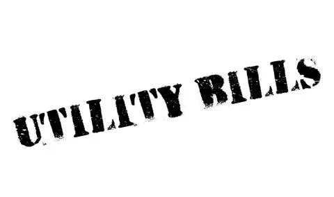 Utility Bills rubber stamp Stock Illustration