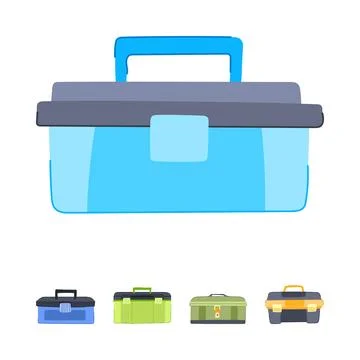Utility boxes for storing tools and small parts Illustrazione stock