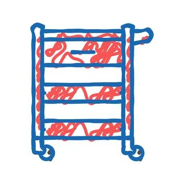 Utility cart garage tool icon doodle illustration Stock Illustration