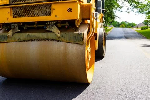 Utility Compactor machine for asphalt work on roads, parking lots, etc. Foto stock