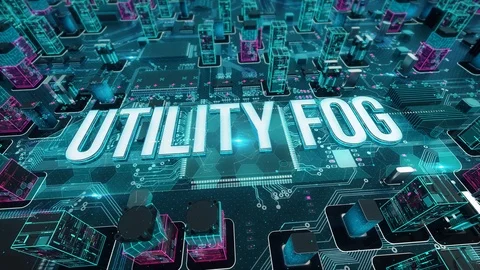 Utility fog with digital technology concept Stock Footage 103554923