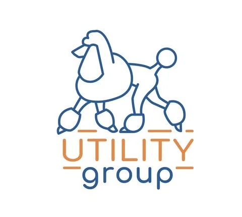 Utility group logotype in modern outlined style. Editable vector illustration Stock Illustration