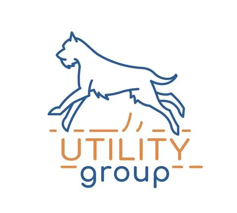 Utility group logotype in modern outlined style. Editable vector illustration Stock Illustration