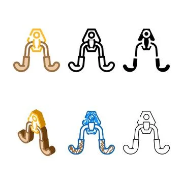 Utility hook garage tool color variety icon vector Stock Illustration