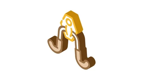 Utility hook garage tool isometric icon animation Stock Footage 327293553
