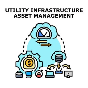 Utility infrastructure asset managing system optimization Illustrazione stock