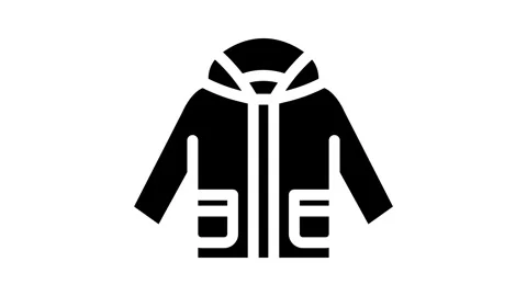 Utility jacket boy baby cloth glyph icon animation Stock Footage 326746975
