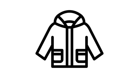 Utility jacket boy baby cloth line icon animation Stock Footage 326766695