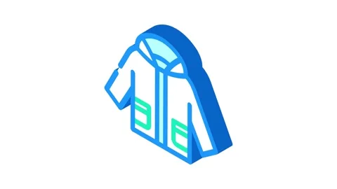 Utility jacket boy baby cloth isometric icon animation Stock Footage 327295275