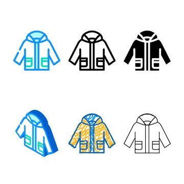 Utility jacket boy baby cloth color icon vector diversity Stock Illustration
