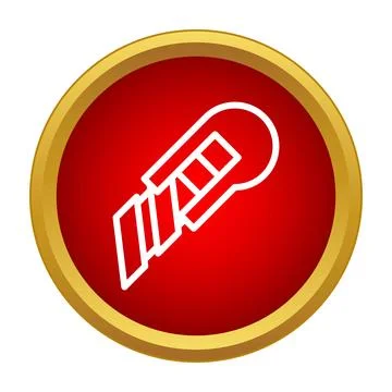 Utility knife box cutter icon for cutting tools Stock Illustration