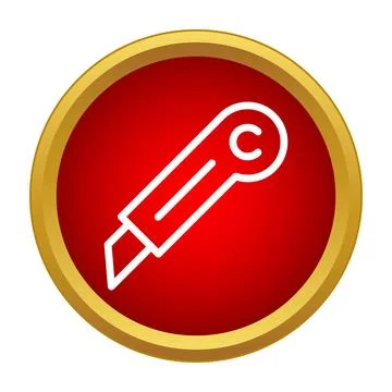 Utility knife box cutter tool cutting icon Stock Illustration