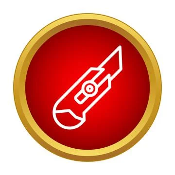 Utility knife box cutter tool symbol icon Stock Illustration