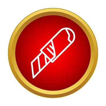 Utility knife box cutter tool icon showing blade Stock Illustration