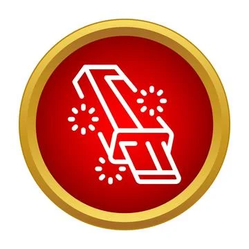 Utility knife box cutter tool outline icon Stock Illustration