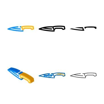 Utility knife color icon simplified vector Stock Illustration