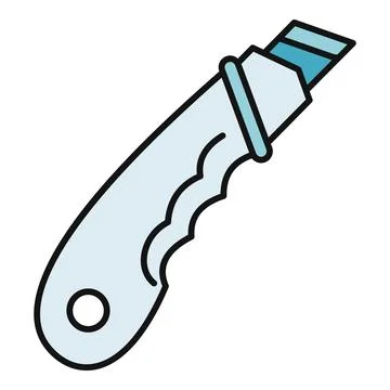 Utility knife cutting tool for office and craft work Stock Illustration