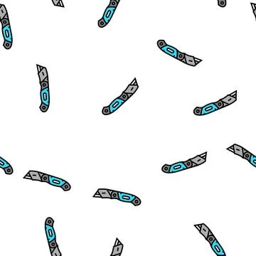 Utility knife equipment vector seamless pattern Stock Illustration