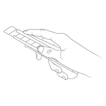 Utility knife in hand vector illustration. Stock Illustration