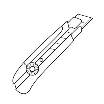Utility Knife Outline Vector Illustration Stock Illustration