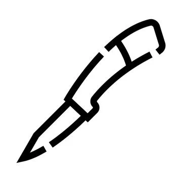 Utility knife outlining sharp blade equipment icon Stock Illustration