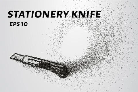 A utility knife of the particles. A utility knife consists of circles and poi Stock Illustration