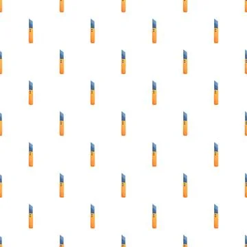 Utility knife seamless pattern on white background 스톡 일러스트