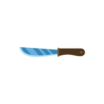Utility knife with sharp blade and wooden handle Illustration