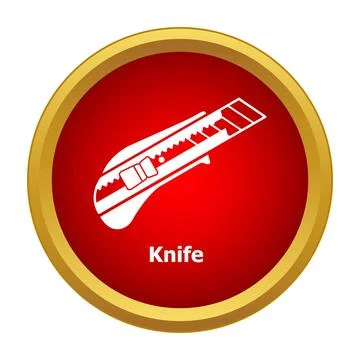 Utility knife tool for cutting office supplies icon Stock Illustration