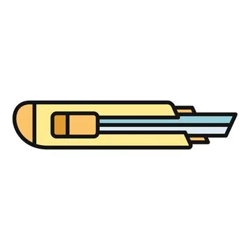 Utility knife tool for cutting stationery and boxes Stock Illustration
