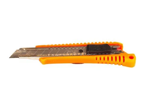 Utility knife on a white background old dirty Stock Photos