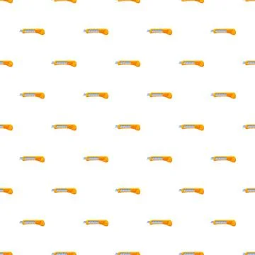 Utility knife yellow cutter tool seamless pattern イラスト素材
