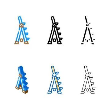 Utility ladder garage minimal tool color icon vector Stock Illustration
