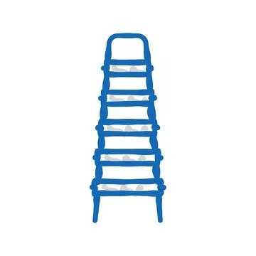 Utility ladder garage tool icon doodle illustration Stock Illustration