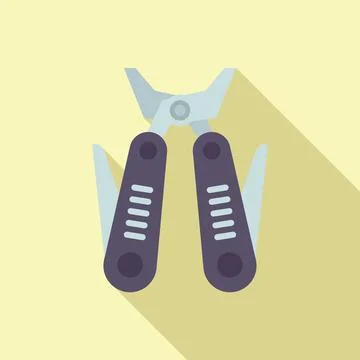 Utility multitool icon flat vector. Camping kit Stock Illustration