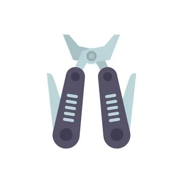 Utility multitool icon flat vector. Camping kit Illustrazione stock