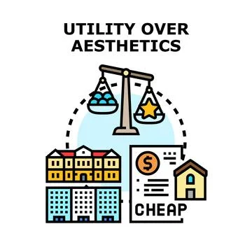 Utility over aesthetics choosing practicality and value Ilustración de archivo